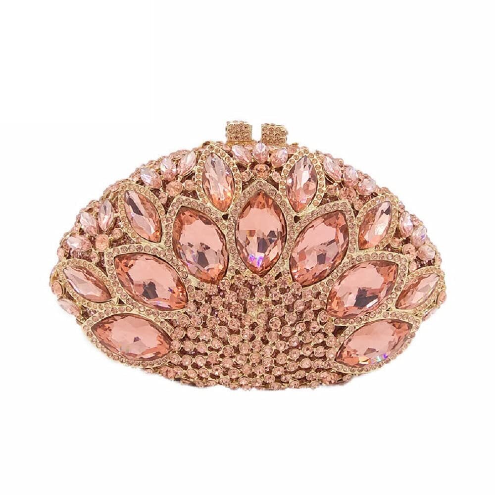 2047 Peacock Clutch Purses Formal Crystal Evening Bags Bridal Wedding